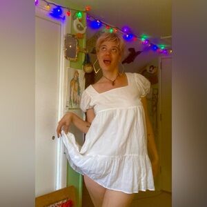 Flirty White Mini Dress by ABOUND- womens size SMALL